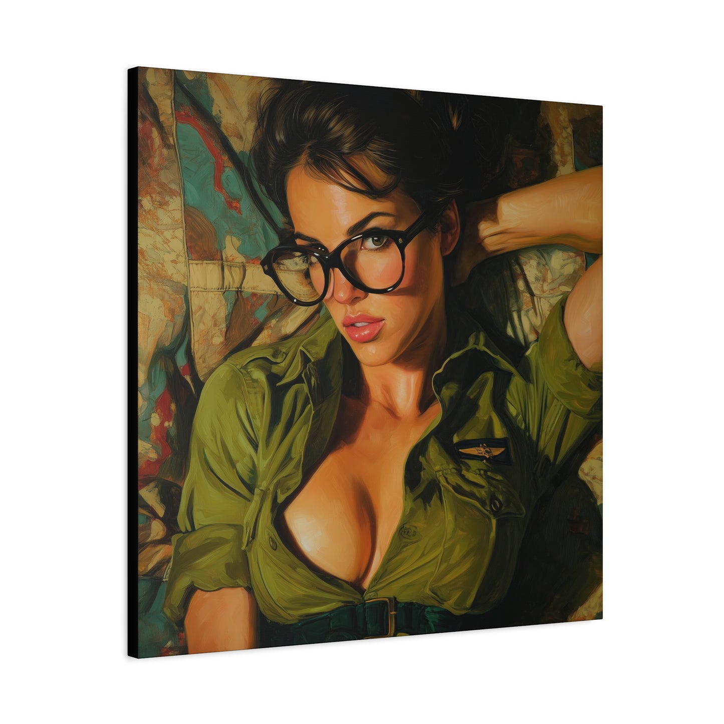 Gallery Wrapped Canvas, Liberty and Lace Art Canvas, Erotic Pinup Art Canvas – Darla