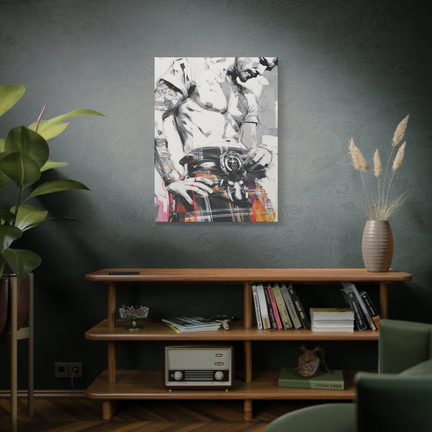 Gallery Wrapped Canvas, Kilts and Carnage Art Canvas, Erotic Pinup Art Canvas – Callum