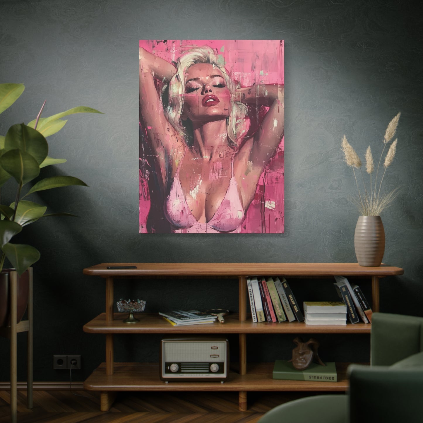 Gallery Wrapped Canvas, Guilt and Grit Adult Art Canvas, Erotic Pinup Art Canvas – Roxie