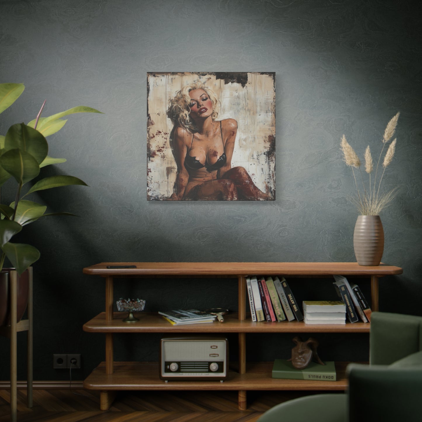 Gallery Wrapped Canvas, Guilt and Grit Adult Art Canvas, Erotic Pinup Art Canvas – Zadie