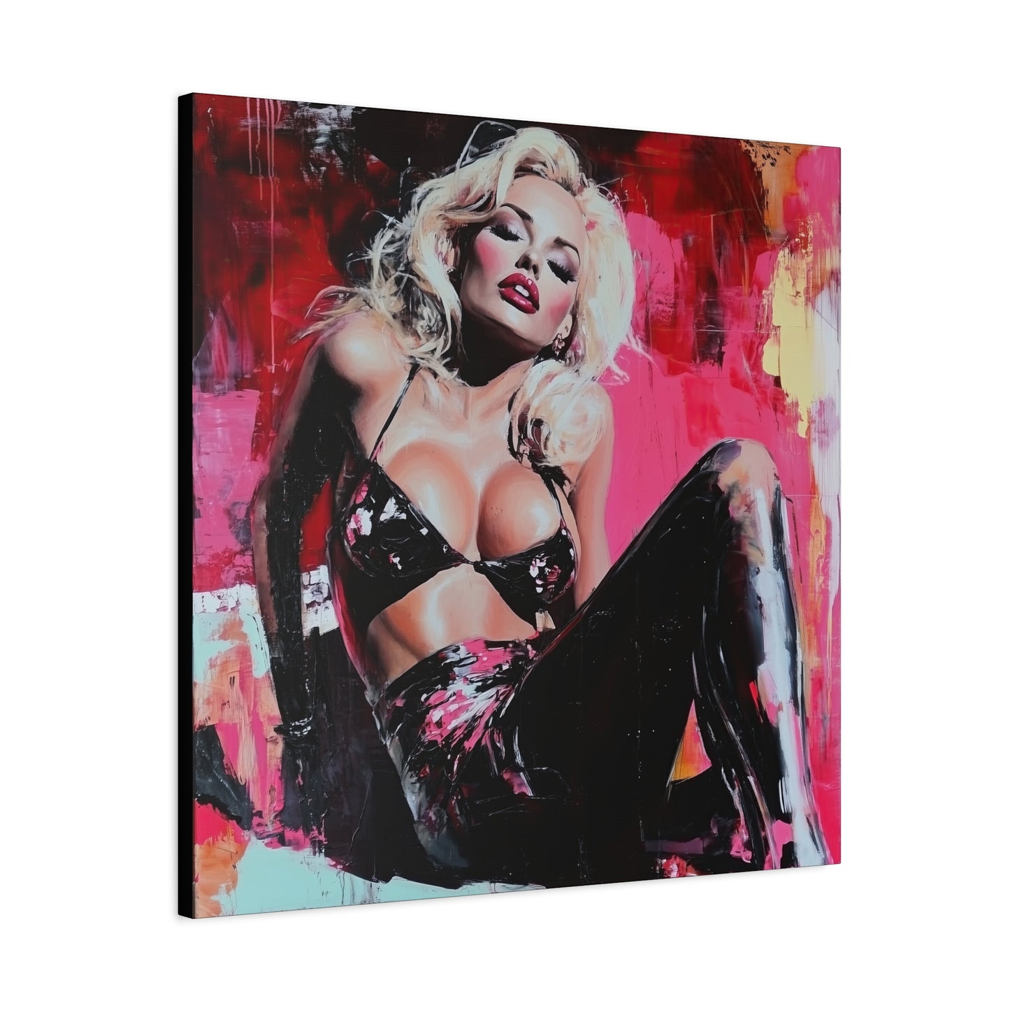Gallery Wrapped Canvas, Guilt and Grit Adult Art Canvas, Erotic Pinup Art Canvas – Lila