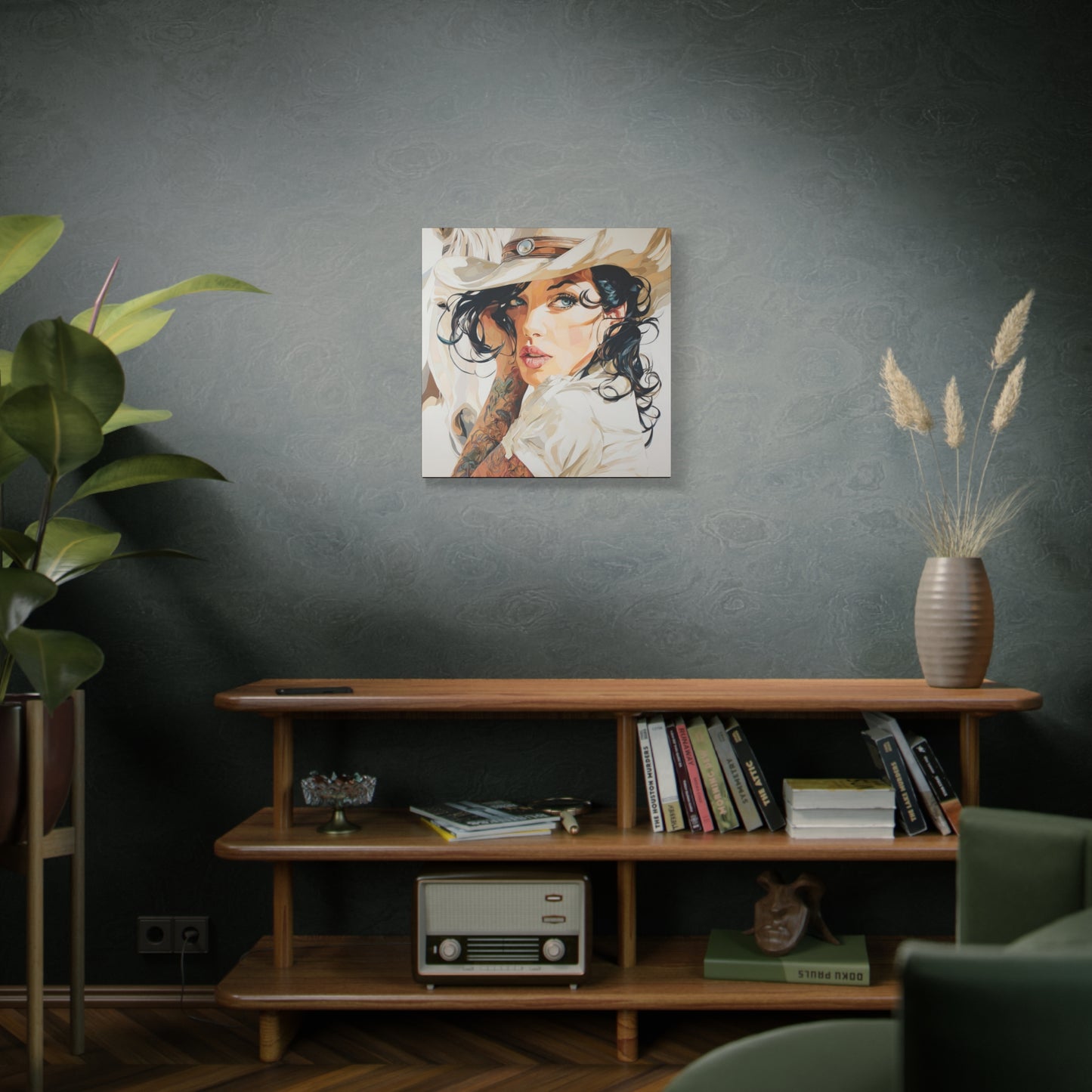 Gallery Wrapped Canvas, Wranglers and Wreckage Art Canvas, Erotic Pinup Art Canvas – Lacey