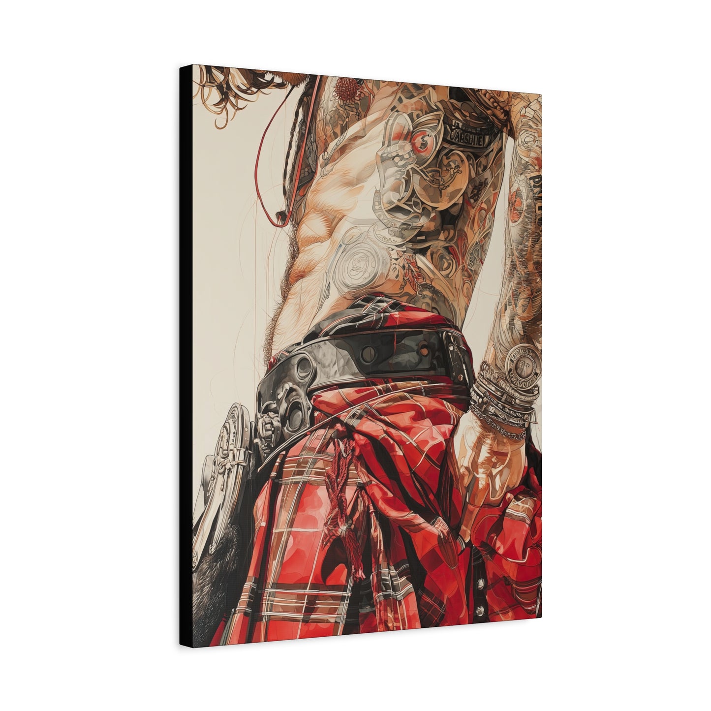 Gallery Wrapped Canvas, Kilts and Carnage Art Canvas, Erotic Pinup Art Canvas – Ronan