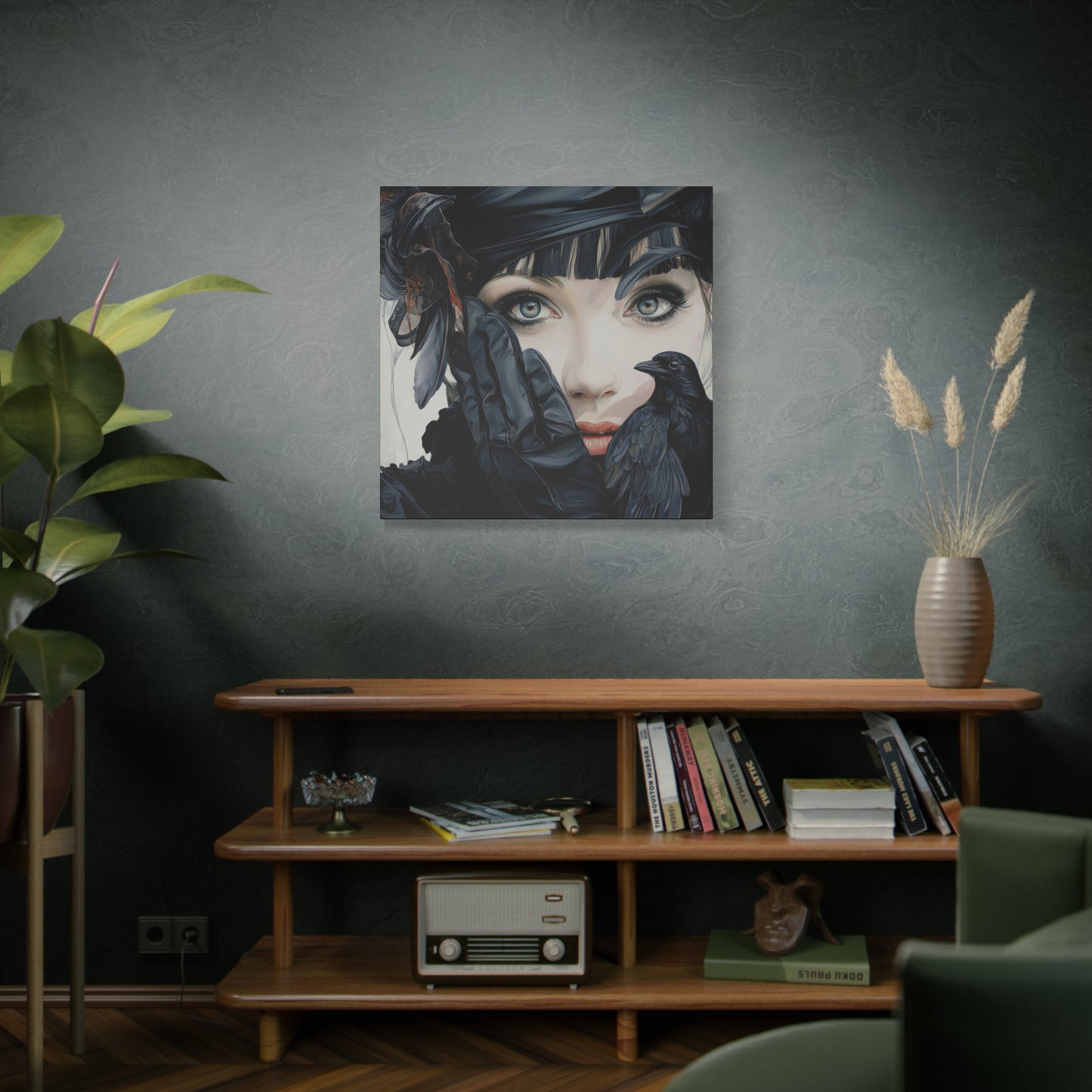 Gallery Wrapped Canvas, Myth and Bones Gothic Art Canvas, Dark Muse Canvas - Mireille