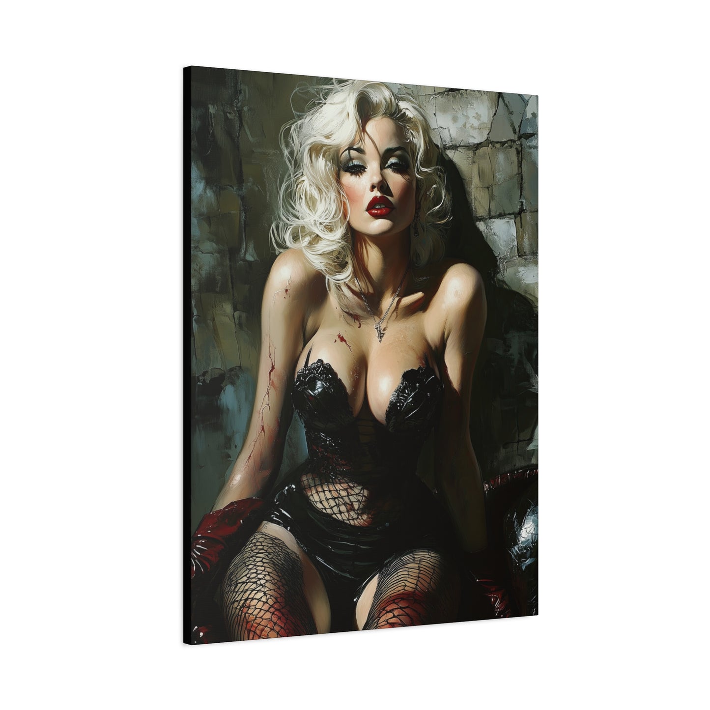 Gallery Wrapped Canvas, Guilt and Grit Adult Art Canvas, Erotic Pinup Art Canvas – Isla