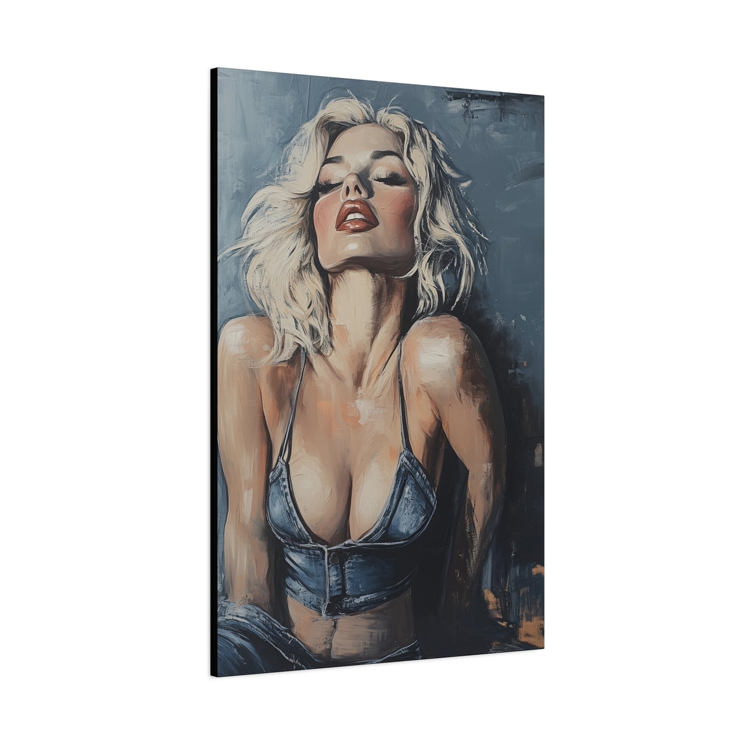 Gallery Wrapped Canvas, Guilt and Grit Adult Art Canvas, Erotic Pinup Art Canvas – Leona