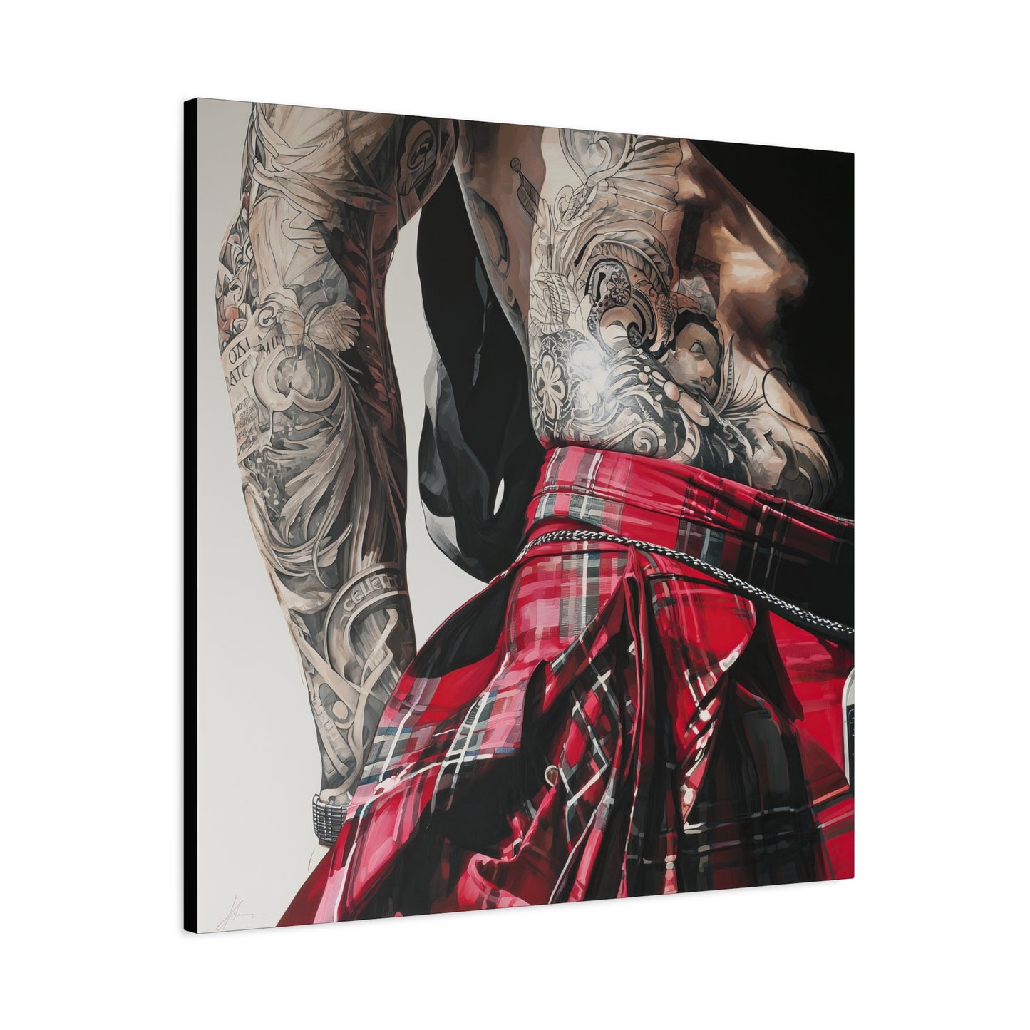 Gallery Wrapped Canvas, Kilts and Carnage Art Canvas, Erotic Pinup Art Canvas – Alexander