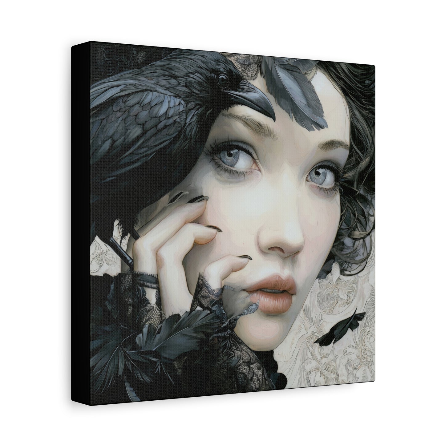 Gallery Wrapped Canvas, Myth and Bones Gothic Art Canvas, Dark Muse Canvas - Odessa
