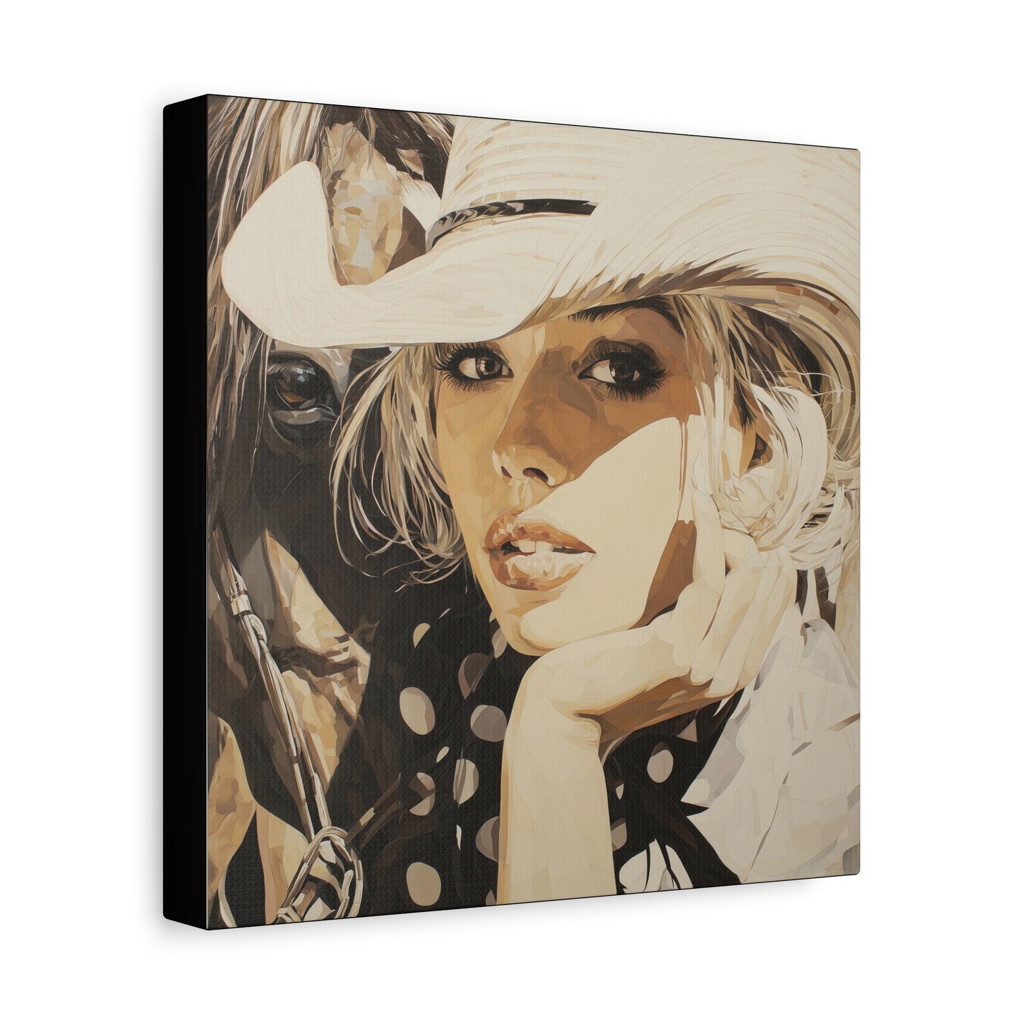 Gallery Wrapped Canvas, Wranglers and Wreckage Art Canvas, Erotic Pinup Art Canvas – Hattie