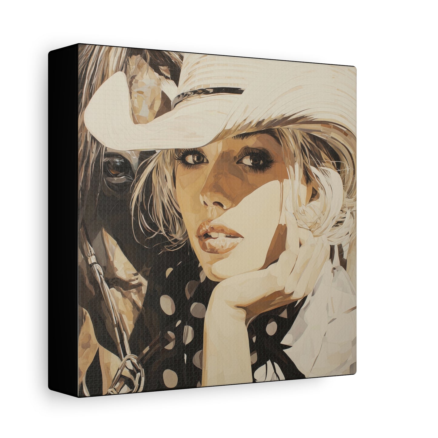 Gallery Wrapped Canvas, Wranglers and Wreckage Art Canvas, Erotic Pinup Art Canvas – Hattie