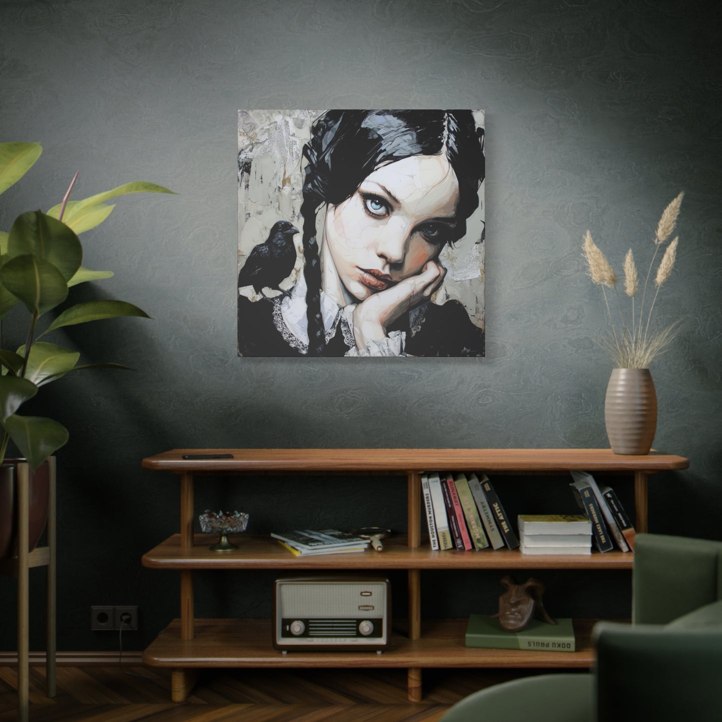 Gallery Wrapped Canvas, Myth and Bones Gothic Art Canvas, Dark Muse Canvas - Wendy