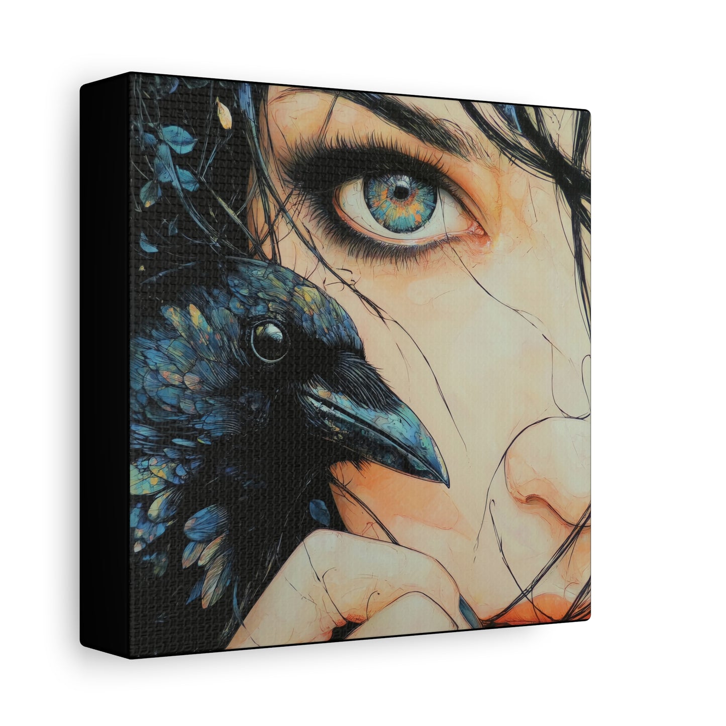 Gallery Wrapped Canvas, Myth and Bones Gothic Art Canvas, Dark Muse Canvas - Zephyra