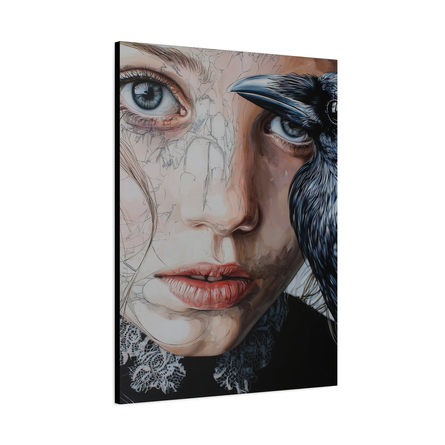 Gallery Wrapped Canvas, Myth and Bones Gothic Art Canvas, Dark Muse Canvas - Clio