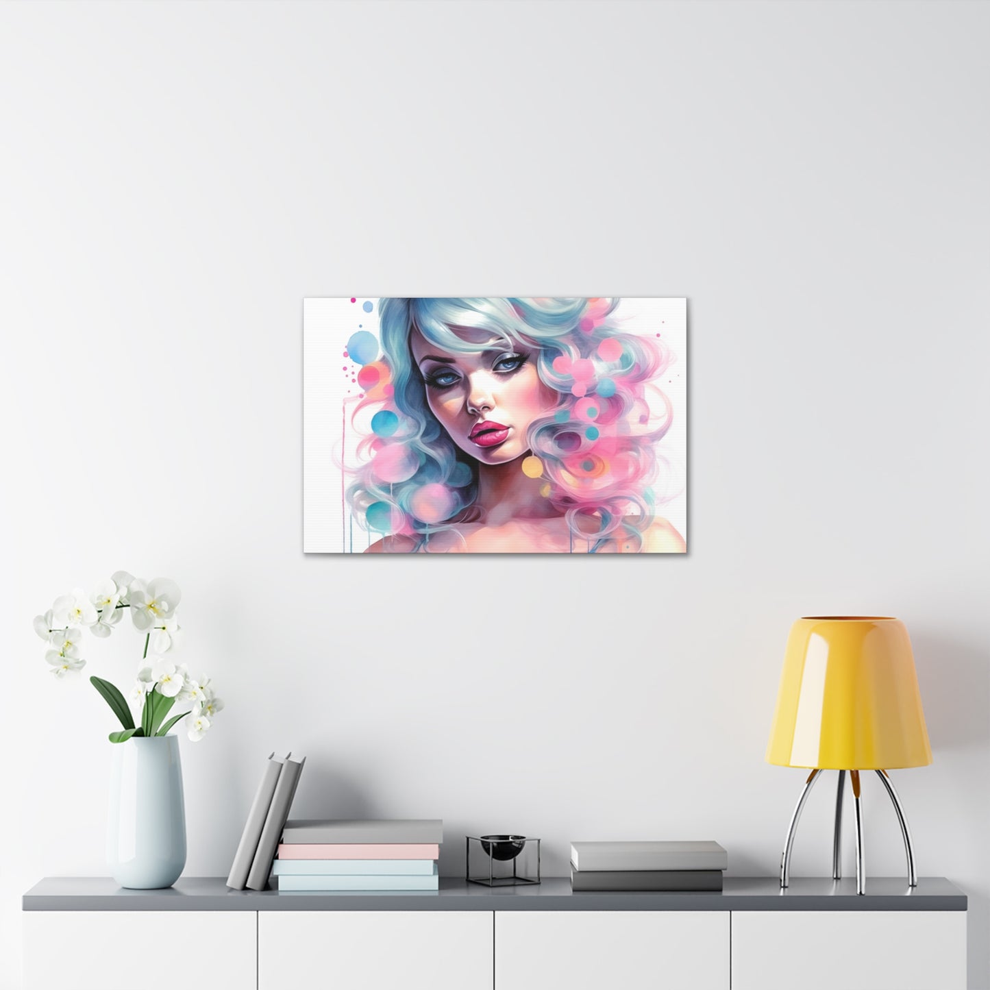 Canvas Gallery Wrapped High-Fashion Wall Art, Stylish Decor, Retro Femme Doll Pop Art – Sylvie