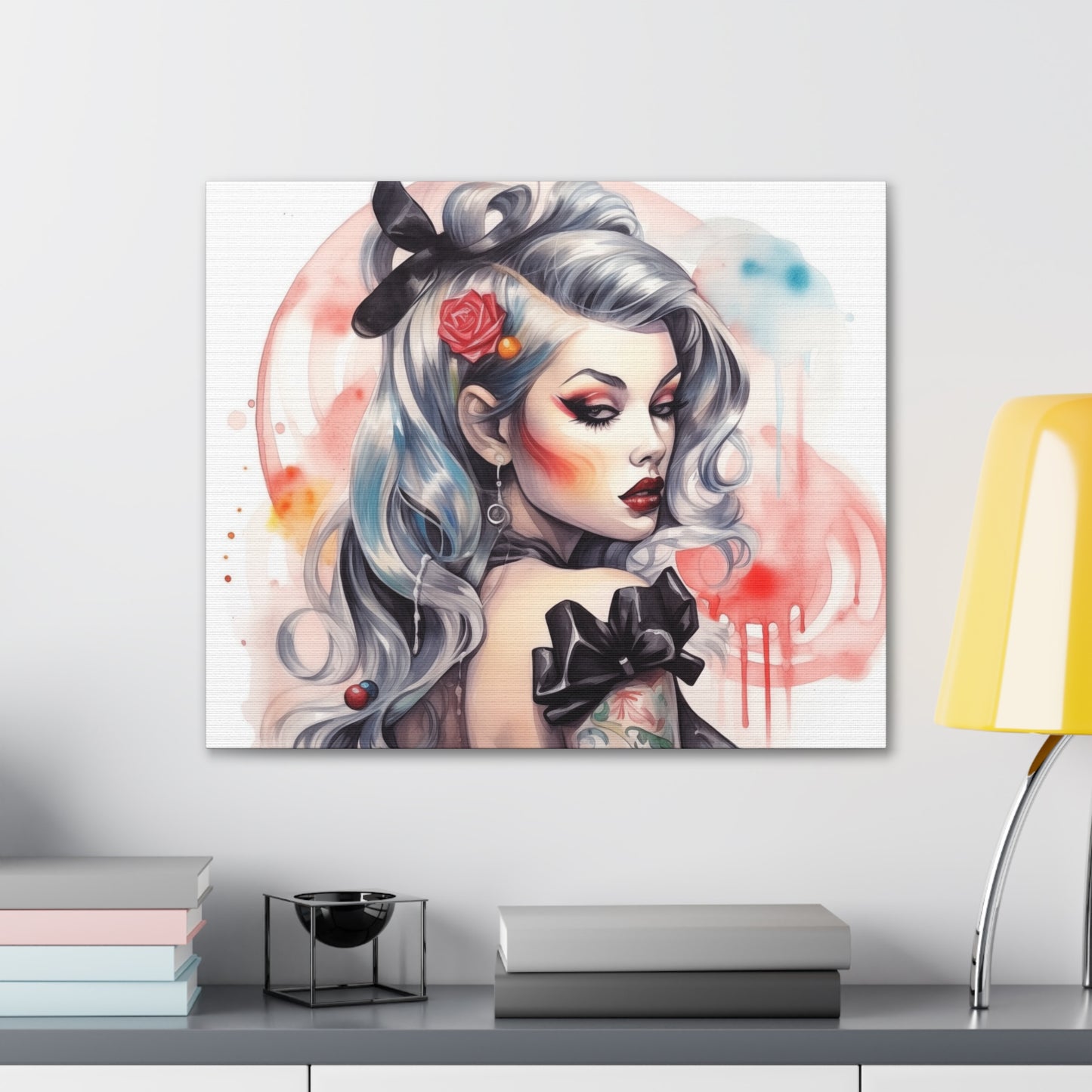 Gallery Wrapped Canvas, Edgy Tattooed Beauty, Urban Pop Art Canvas – Sabella