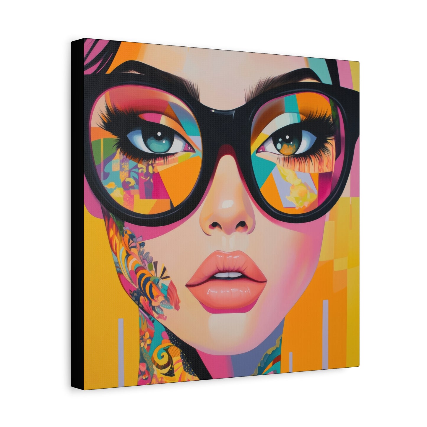 Canvas Gallery Wrap, Ladies in Lenses Wall Art, Abstract Femme Girl Art - Sabrina