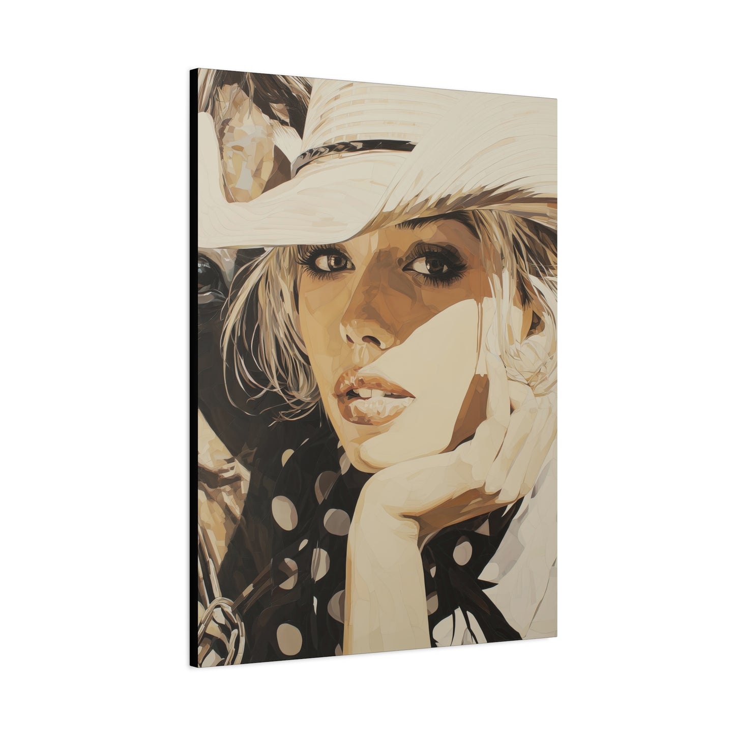 Gallery Wrapped Canvas, Wranglers and Wreckage Art Canvas, Erotic Pinup Art Canvas – Hattie