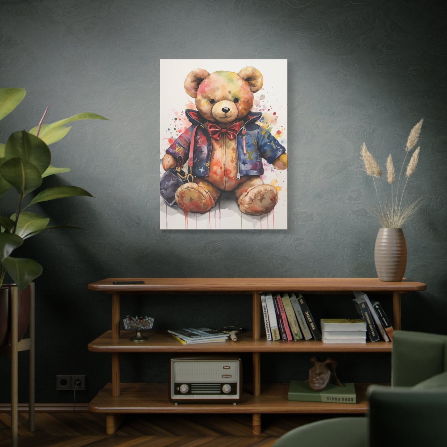Canvas Gallery Wrap - Designer Bear Wall Art - Drip