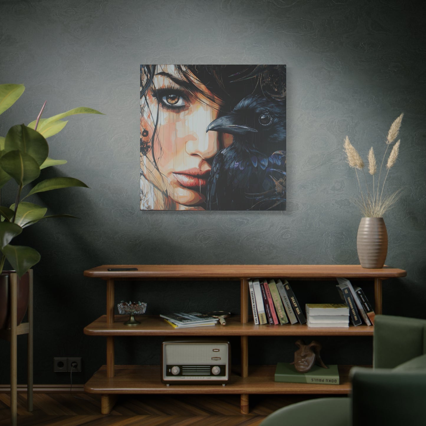 Gallery Wrapped Canvas, Myth and Bones Gothic Art Canvas, Dark Muse Canvas - Solène