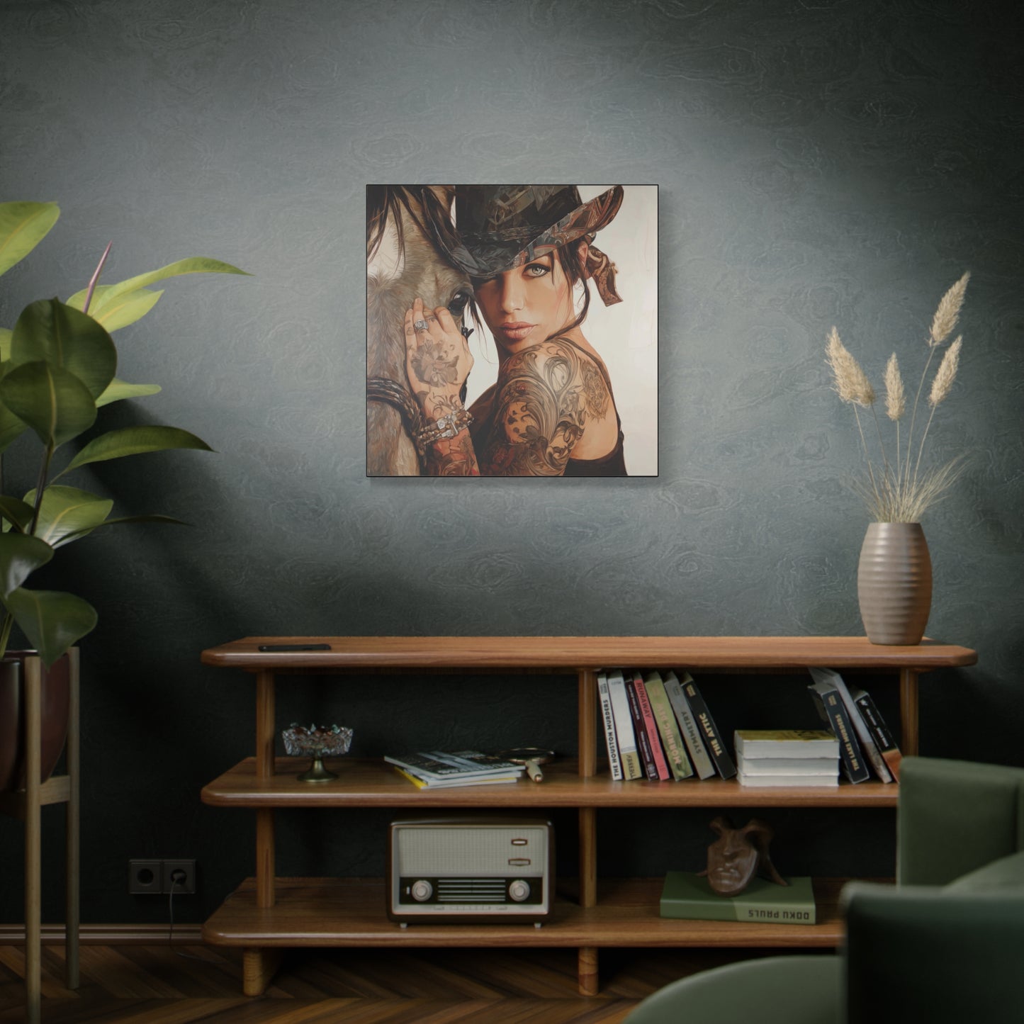 Gallery Wrapped Canvas, Wranglers and Wreckage Art Canvas, Erotic Pinup Art Canvas – Georgia