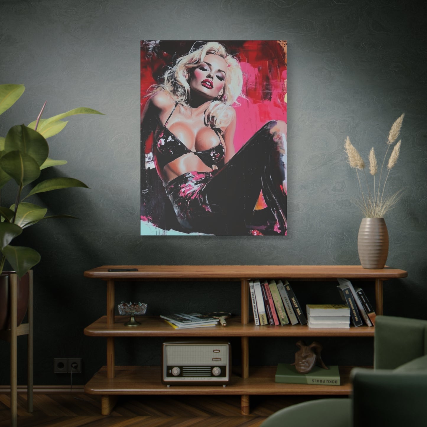 Gallery Wrapped Canvas, Guilt and Grit Adult Art Canvas, Erotic Pinup Art Canvas – Lila