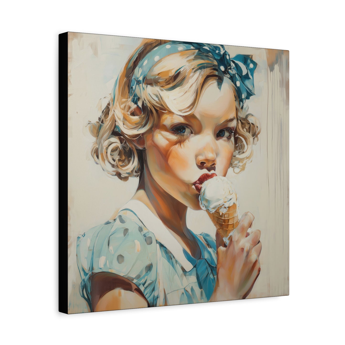 Gallery Wrapped Canvas, Sweet Summer Nostalgia, Sugar and Spice Art Canvas, Ice Cream Dreams Art – Nellie
