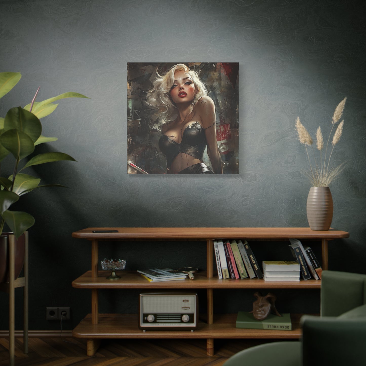Gallery Wrapped Canvas, Guilt and Grit Adult Art Canvas, Erotic Pinup Art Canvas – Noelle