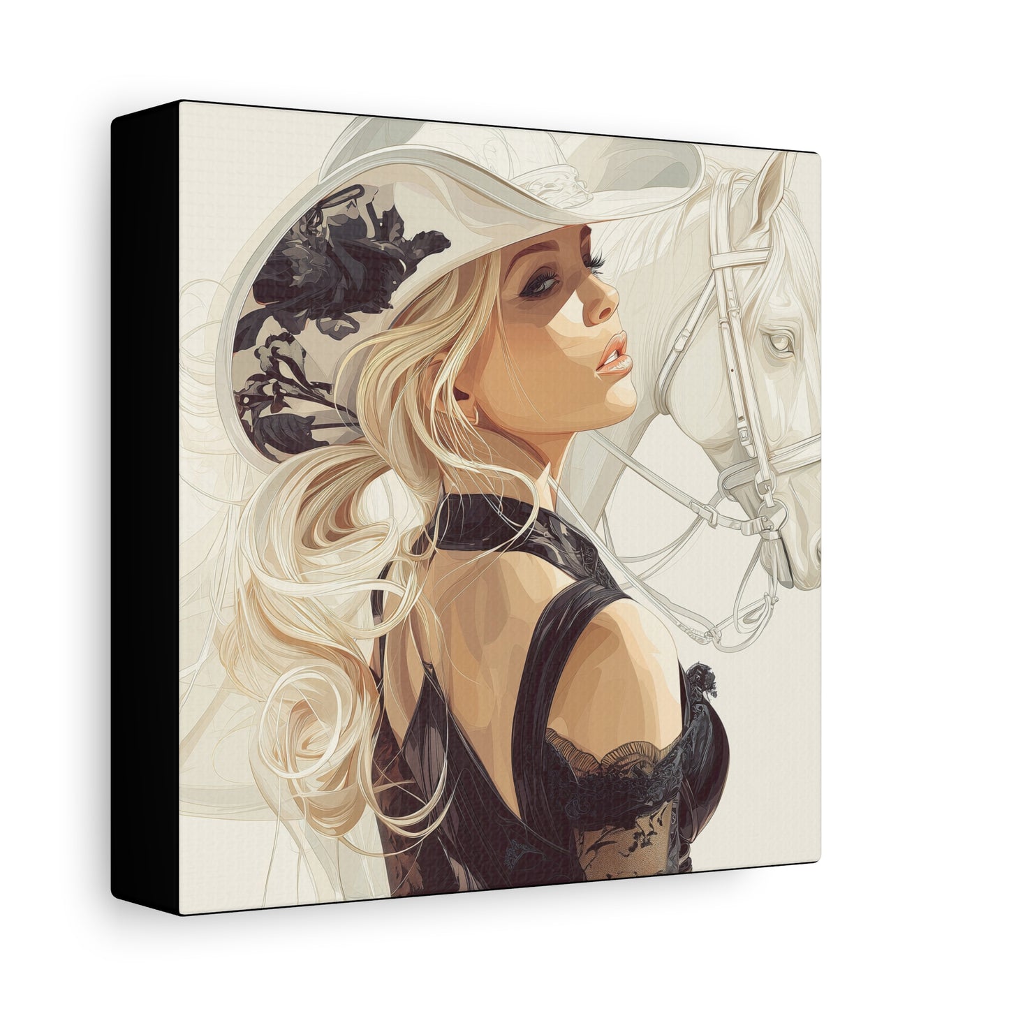 Gallery Wrapped Canvas, Wranglers and Wreckage Art Canvas, Erotic Pinup Art Canvas – Maisie