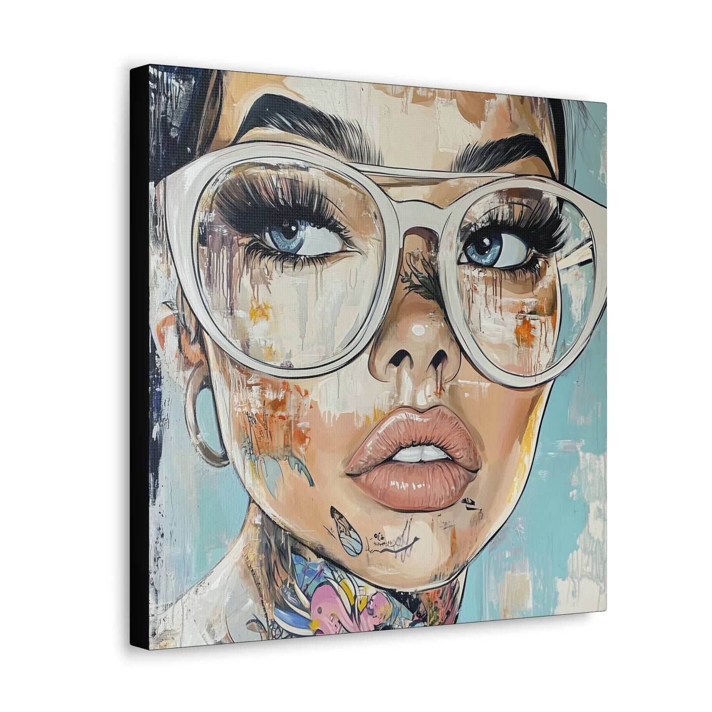 Canvas Gallery Wrap, Ladies in Lenses Wall Art, Abstract Femme Girl Art - Sabine