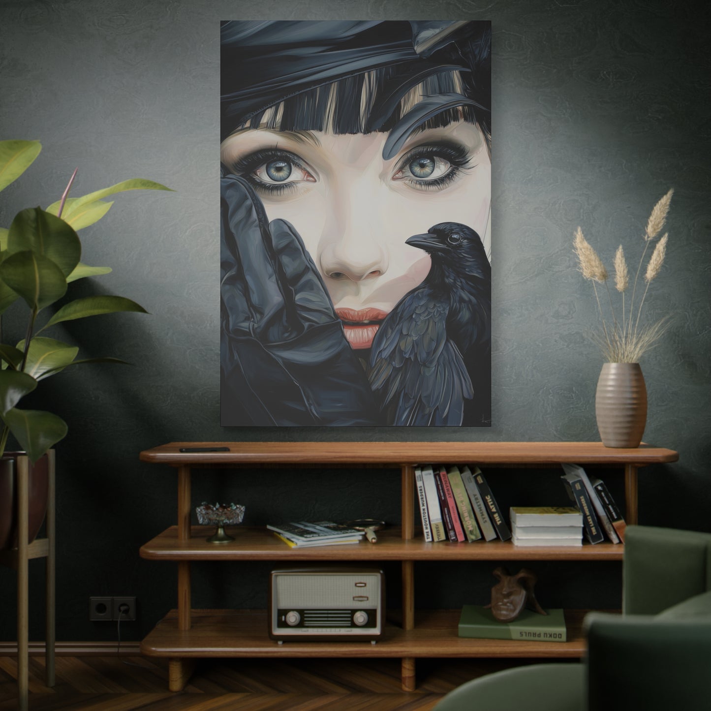 Gallery Wrapped Canvas, Myth and Bones Gothic Art Canvas, Dark Muse Canvas - Mireille