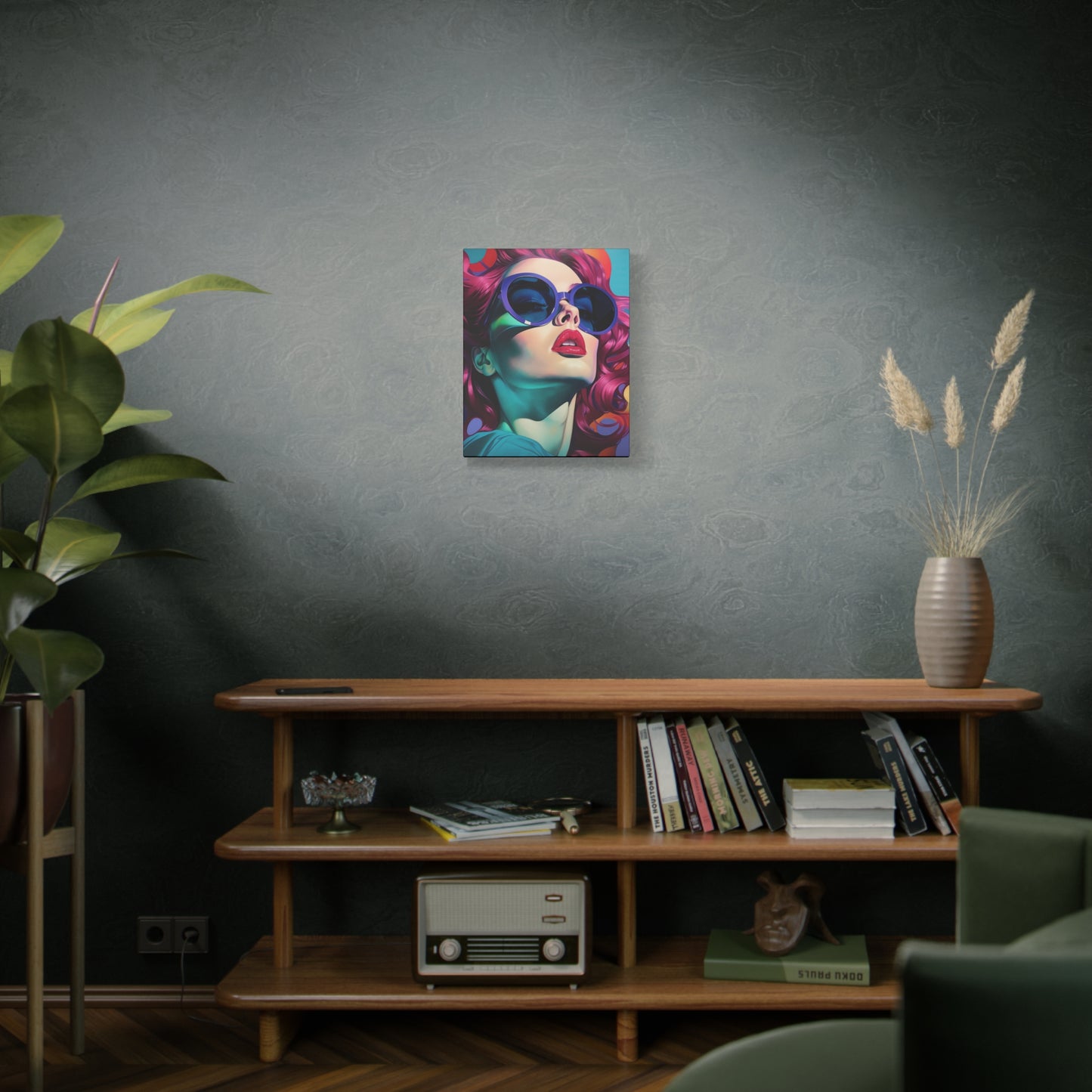 Canvas Gallery Wrapped High-Fashion Wall Art, Stylish Decor, Retro Femme Doll Pop Art – Electra