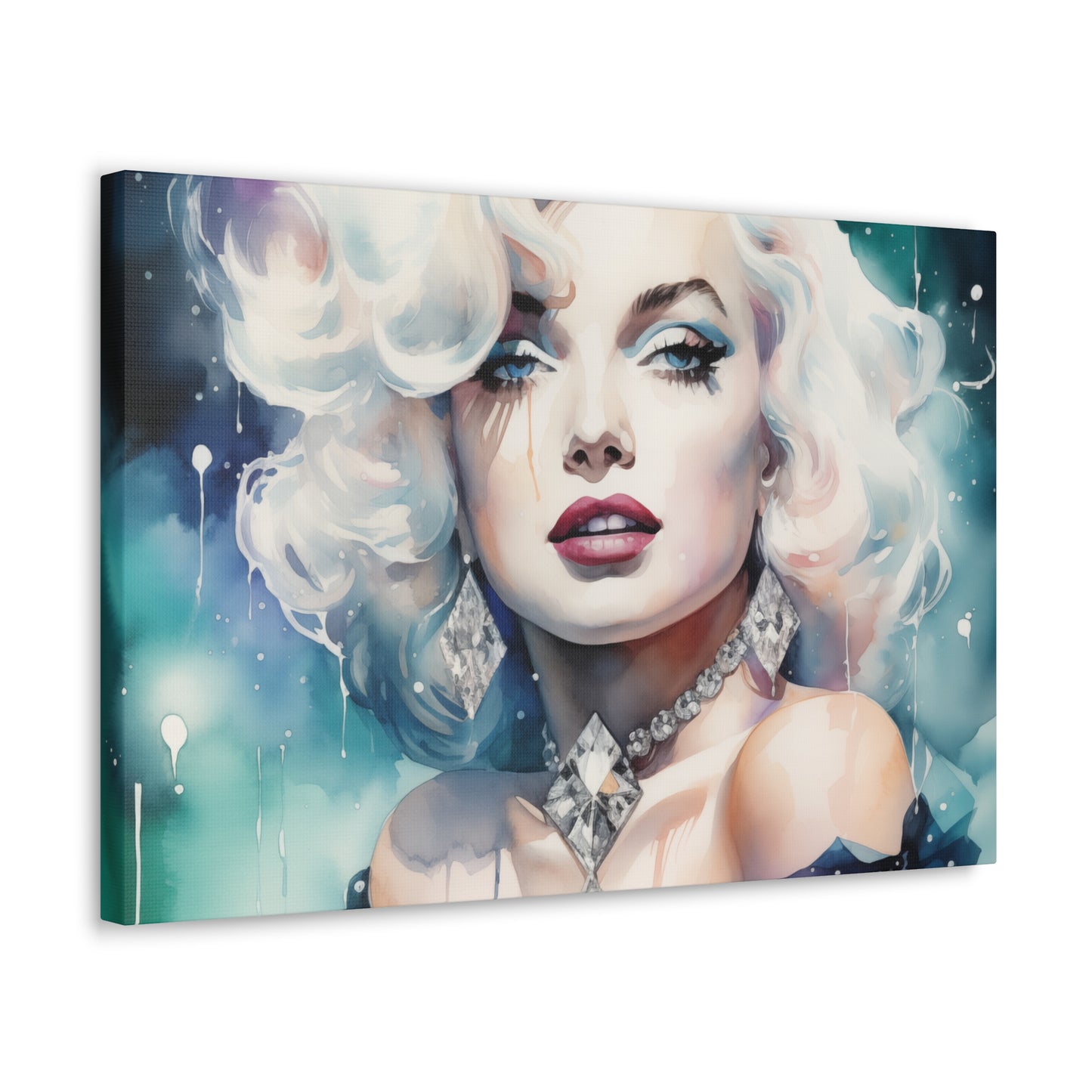 Canvas Wall Art, Gallery Wrapped Pop Art, Celebrity Wall Art – Marilyn Monroe - Diamonds