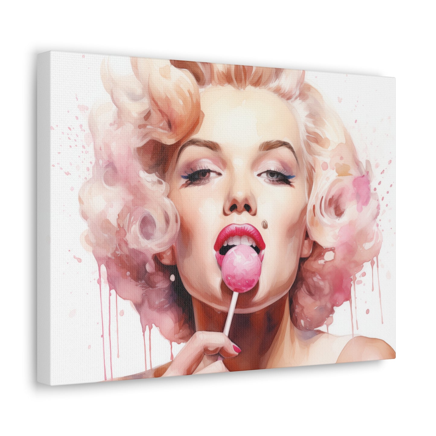Canvas Wall Art, Gallery Wrapped Pop Art, Celebrity Wall Art – Marilyn Monroe - Lollipop