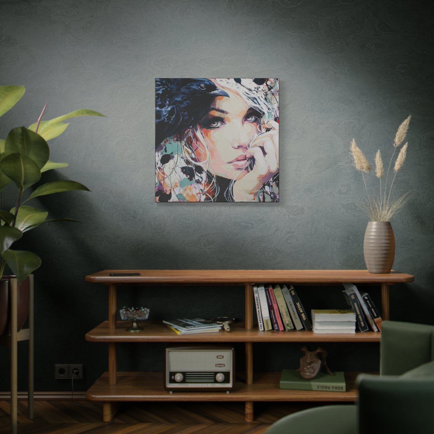 Gallery Wrapped Canvas, Myth and Bones Gothic Art Canvas, Dark Muse Canvas - Calista