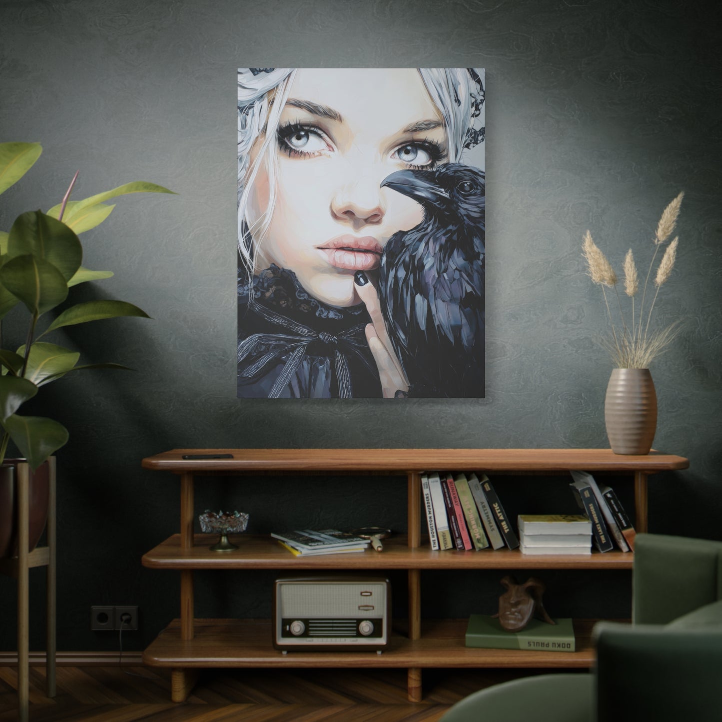 Gallery Wrapped Canvas, Myth and Bones Gothic Art Canvas, Dark Muse Canvas - Harlow