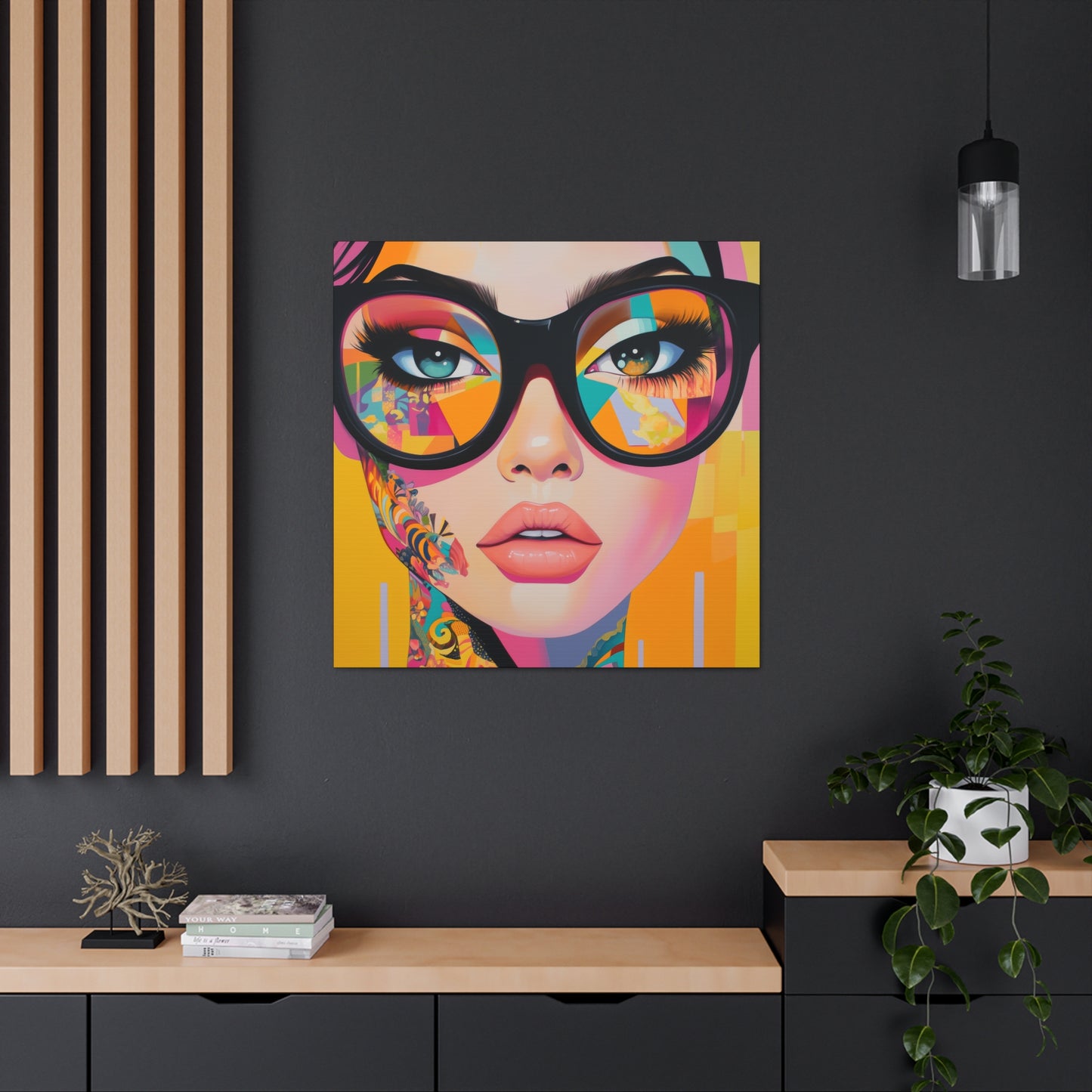 Canvas Gallery Wrap, Ladies in Lenses Wall Art, Abstract Femme Girl Art - Sabrina