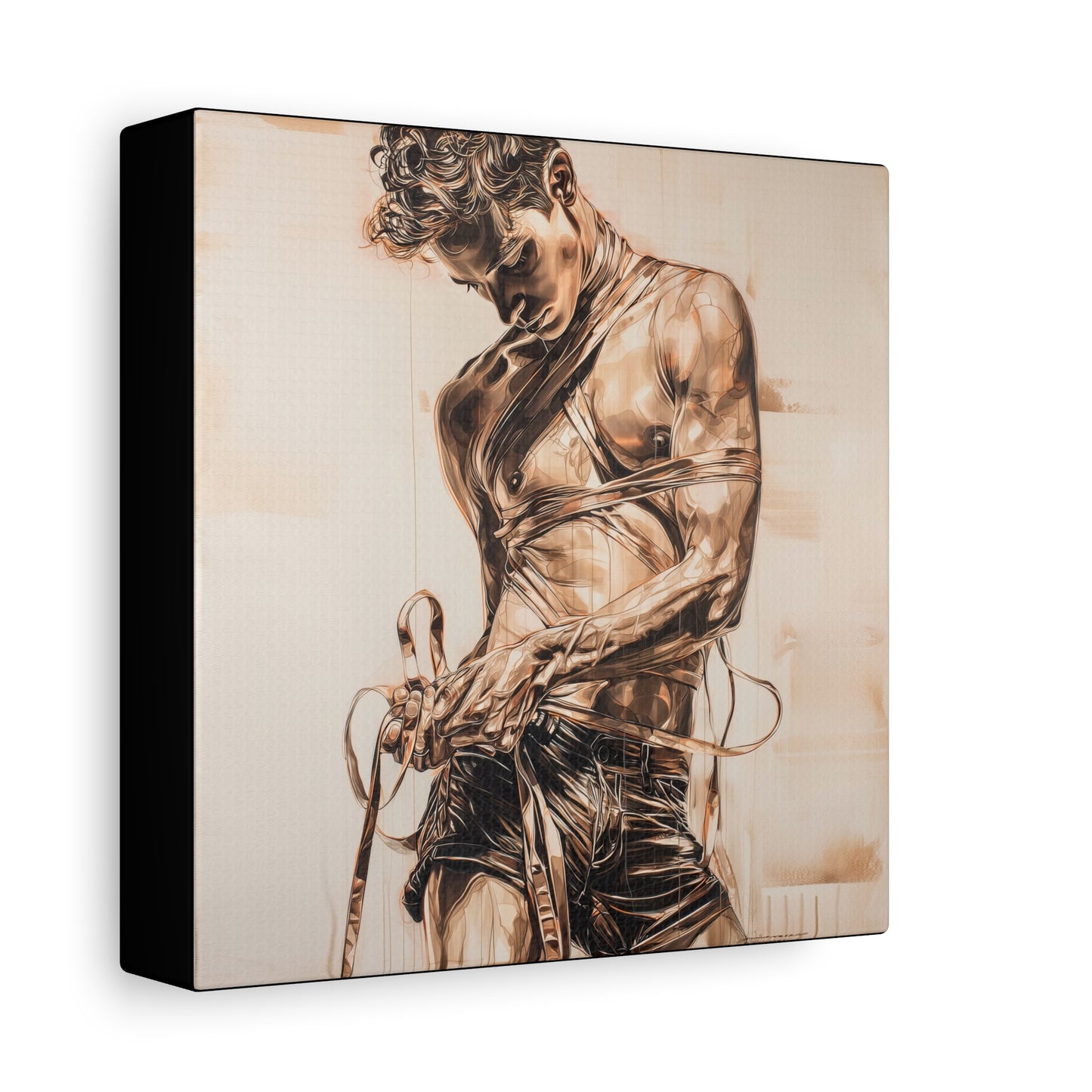 Gallery Wrapped Canvas, Ropes and Reverence Art Canvas, Erotic Shibari Art Canvas – Orion