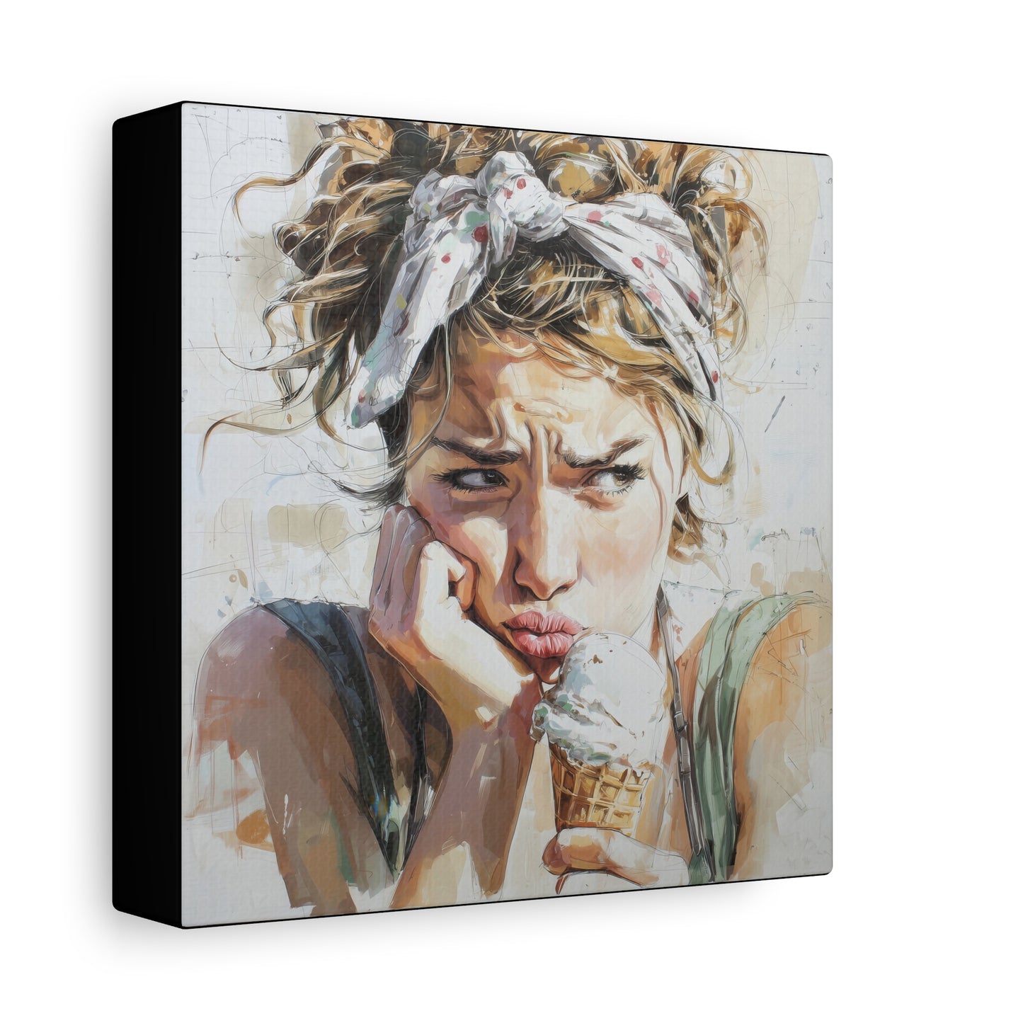 Gallery Wrapped Canvas, Sweet Summer Nostalgia, Sugar and Spice Art Canvas, Ice Cream Dreams Art – Josie