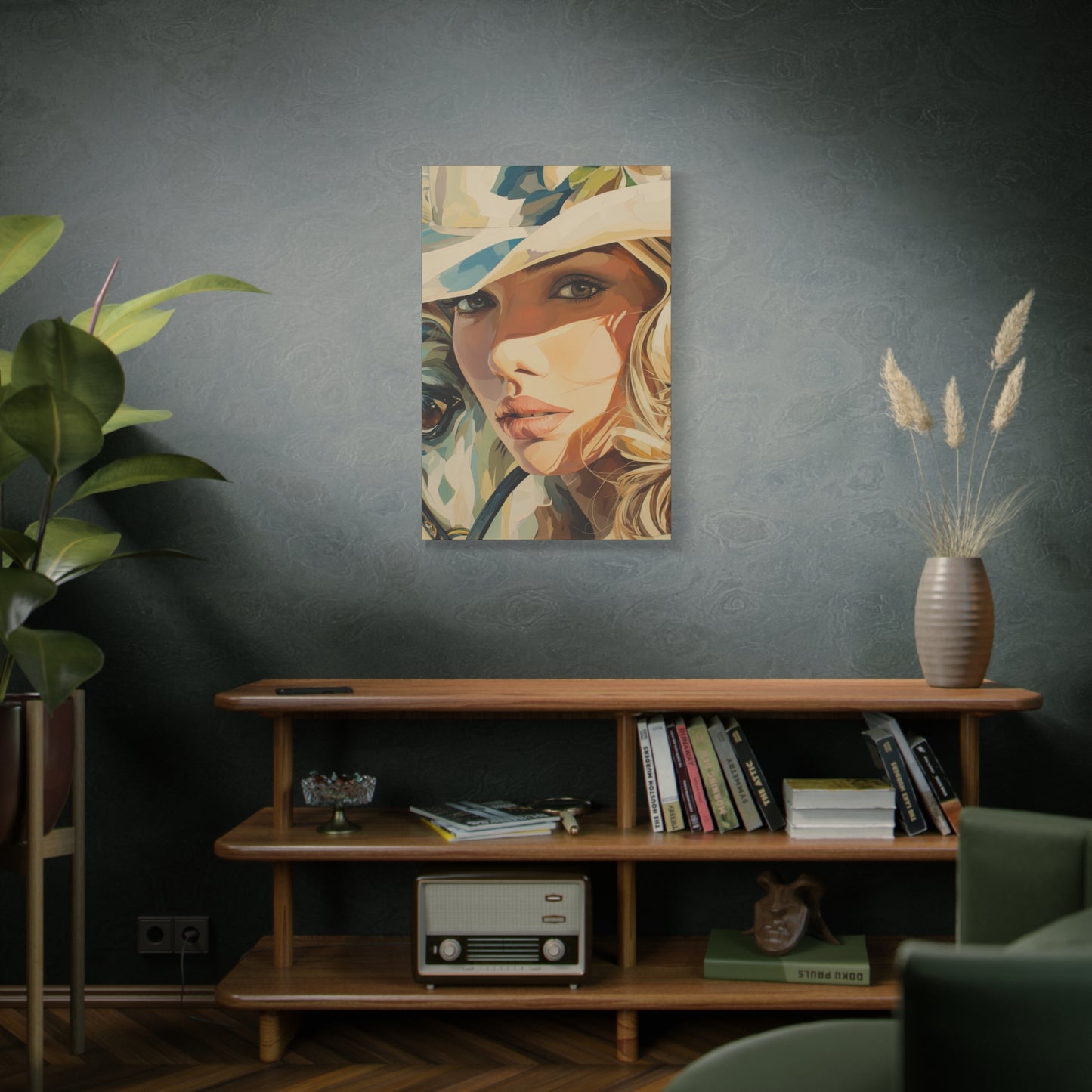 Gallery Wrapped Canvas, Wranglers and Wreckage Art Canvas, Erotic Pinup Art Canvas – Belle
