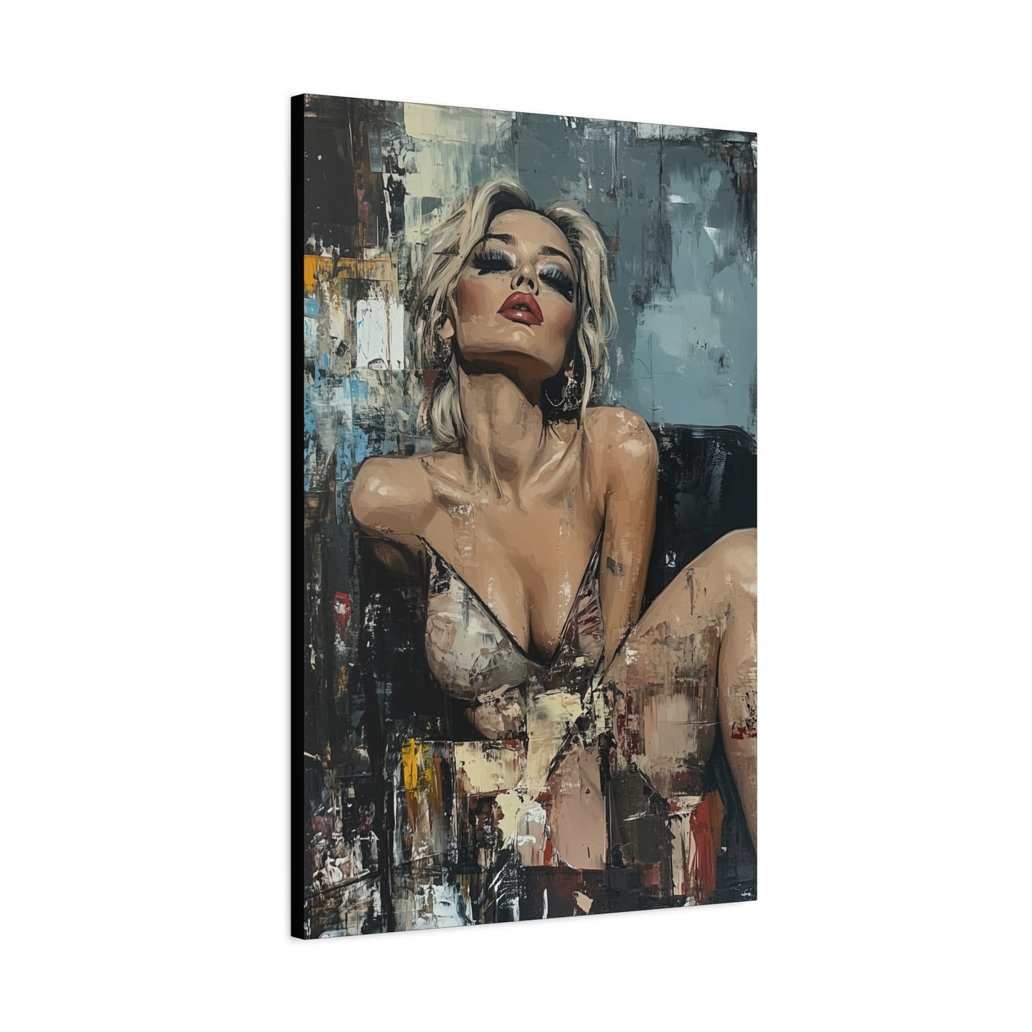 Gallery Wrapped Canvas, Guilt and Grit Adult Art Canvas, Erotic Pinup Art Canvas – Sienna
