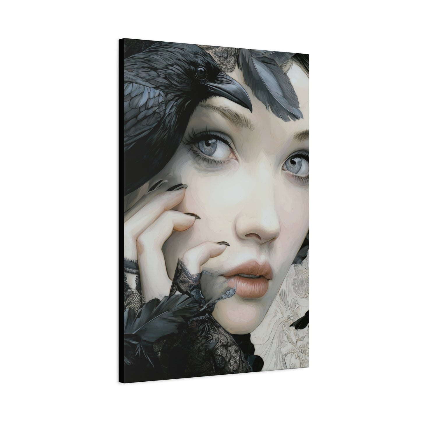 Gallery Wrapped Canvas, Myth and Bones Gothic Art Canvas, Dark Muse Canvas - Odessa