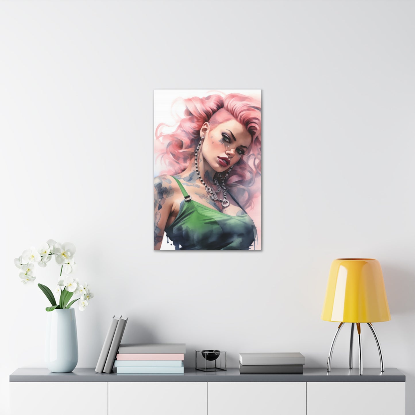 Gallery Wrapped Canvas, Edgy Tattooed Beauty, Urban Pop Art Canvas – Colette