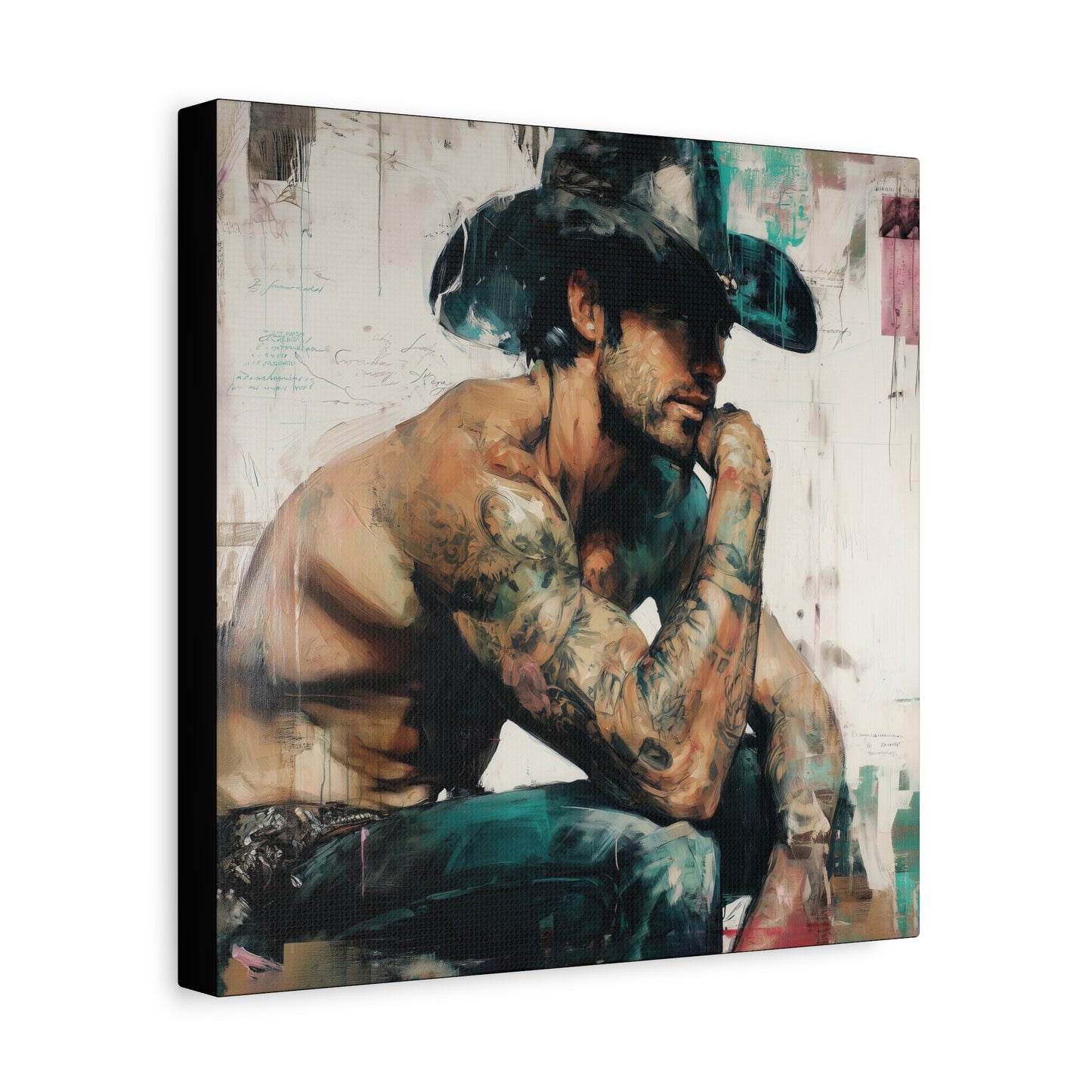 Gallery Wrapped Canvas, Wranglers and Wreckage Art Canvas, Erotic Pinup Art Canvas – Jimmy