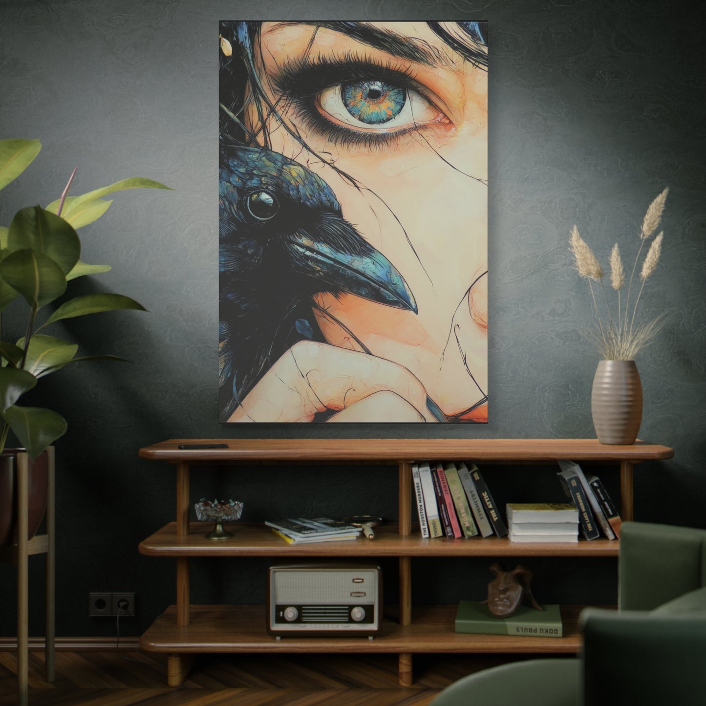 Gallery Wrapped Canvas, Myth and Bones Gothic Art Canvas, Dark Muse Canvas - Zephyra