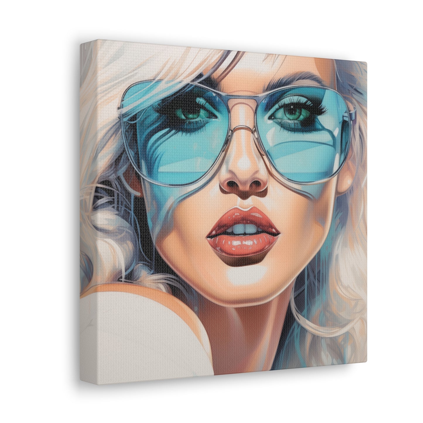 Canvas Gallery Wrapped High-Fashion Wall Art, Stylish Decor, Retro Femme Doll Pop Art – Nova