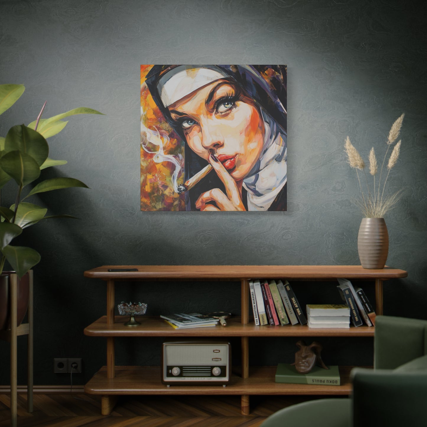 Gallery Wrapped Canvas, Habits and Heresy Art Canvas, Naughty Nuns Art Canvas – Sister Celestine
