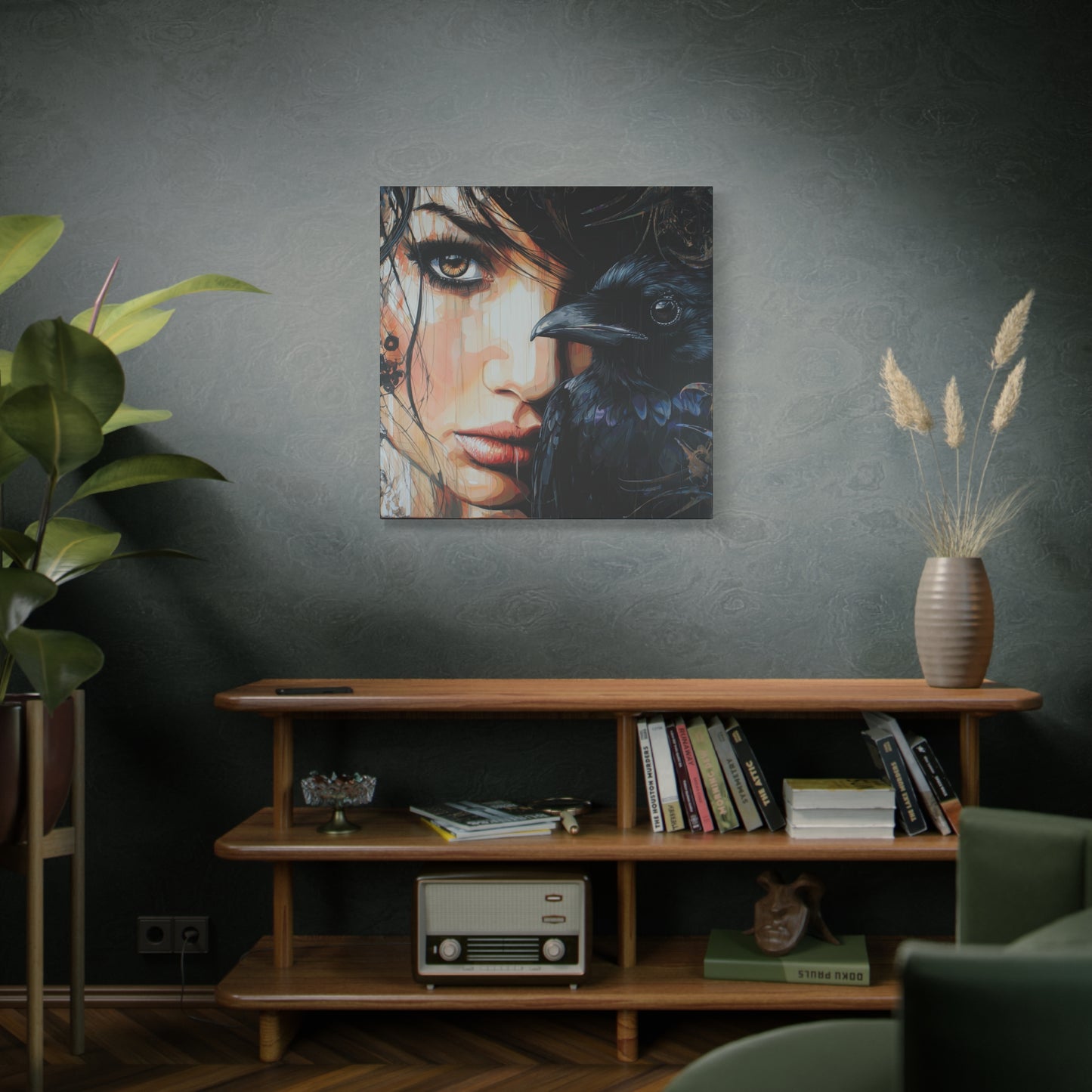 Gallery Wrapped Canvas, Myth and Bones Gothic Art Canvas, Dark Muse Canvas - Solène