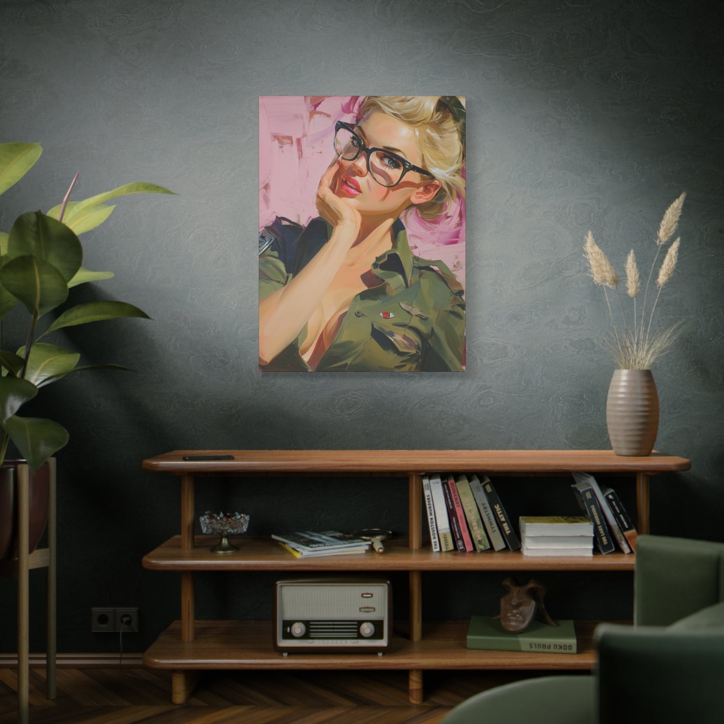 Gallery Wrapped Canvas, Liberty and Lace Art Canvas, Erotic Pinup Art Canvas – Roxanne