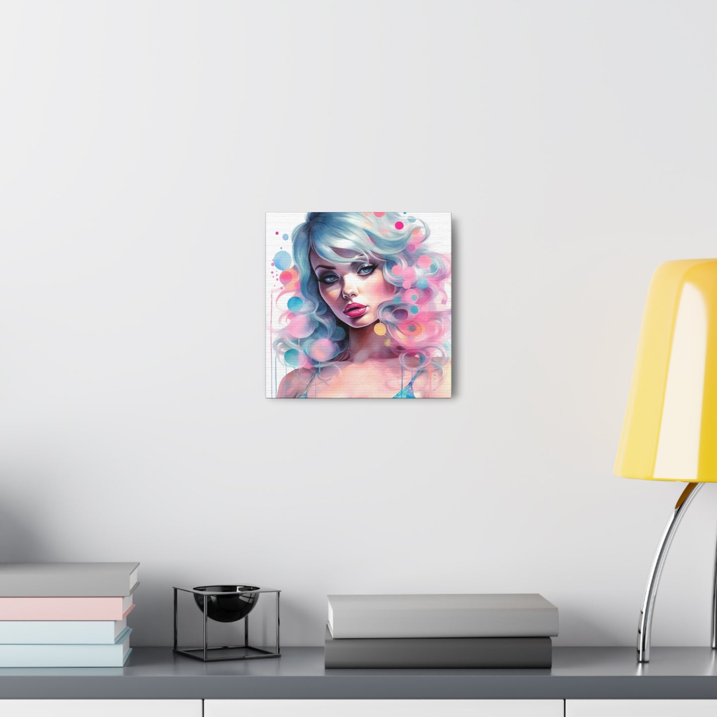 Canvas Gallery Wrapped High-Fashion Wall Art, Stylish Decor, Retro Femme Doll Pop Art – Sylvie