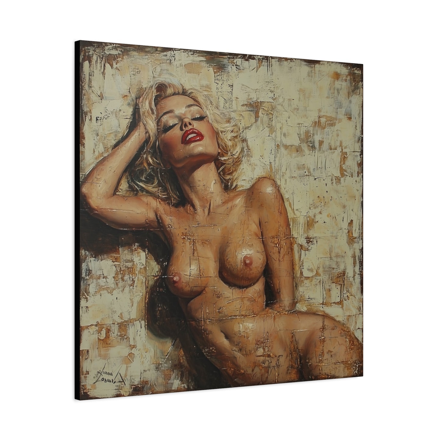 Gallery Wrapped Canvas, Guilt and Grit Adult Art Canvas, Erotic Pinup Art Canvas – Amelie